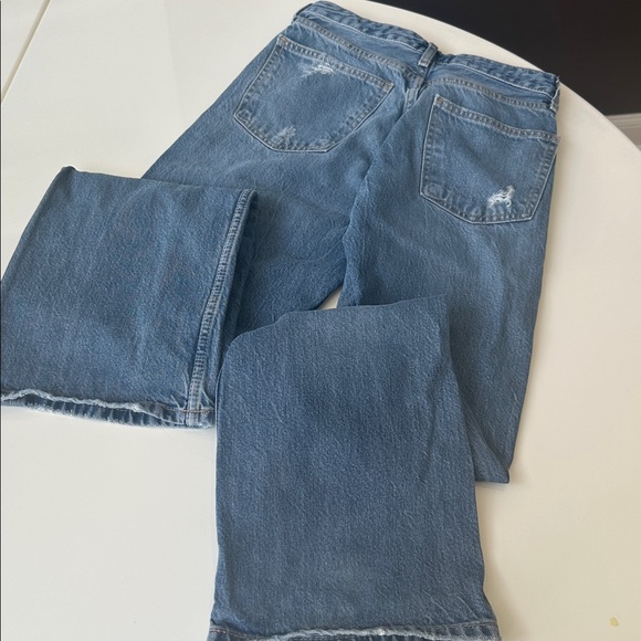 ZARA TRF HIGH RISE WIDE LEG RIPPED JEANS - Picture 9 of 10